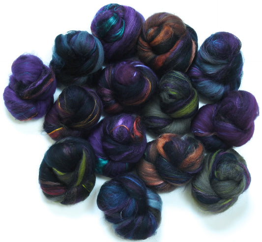 Zero Dark Thirty - NON-Sparkle Sticklebatts (4.3 oz) -  CVM/Cotswold X fleece; merino, alpaca, mohair, silk