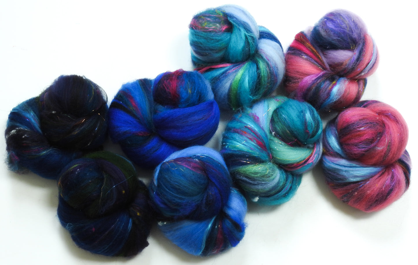 Evenfall- Sparkle Sticklebatts (4.4 oz) -Cotswold/CVM X fleece,  merino & Polwarth top, silk, bamboo, angelina