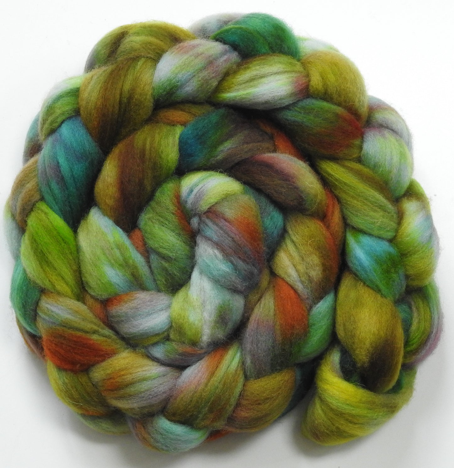 Stonecrop (5.6 oz) Batt in a Braid #60- Southdown/ Bfl/ Bio-nylon (50/25/25)
