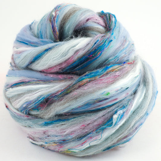 Grey Havens - Merino/Shetland/Sari and Mulberry silks/Tweed Blend (40/25/25/10)