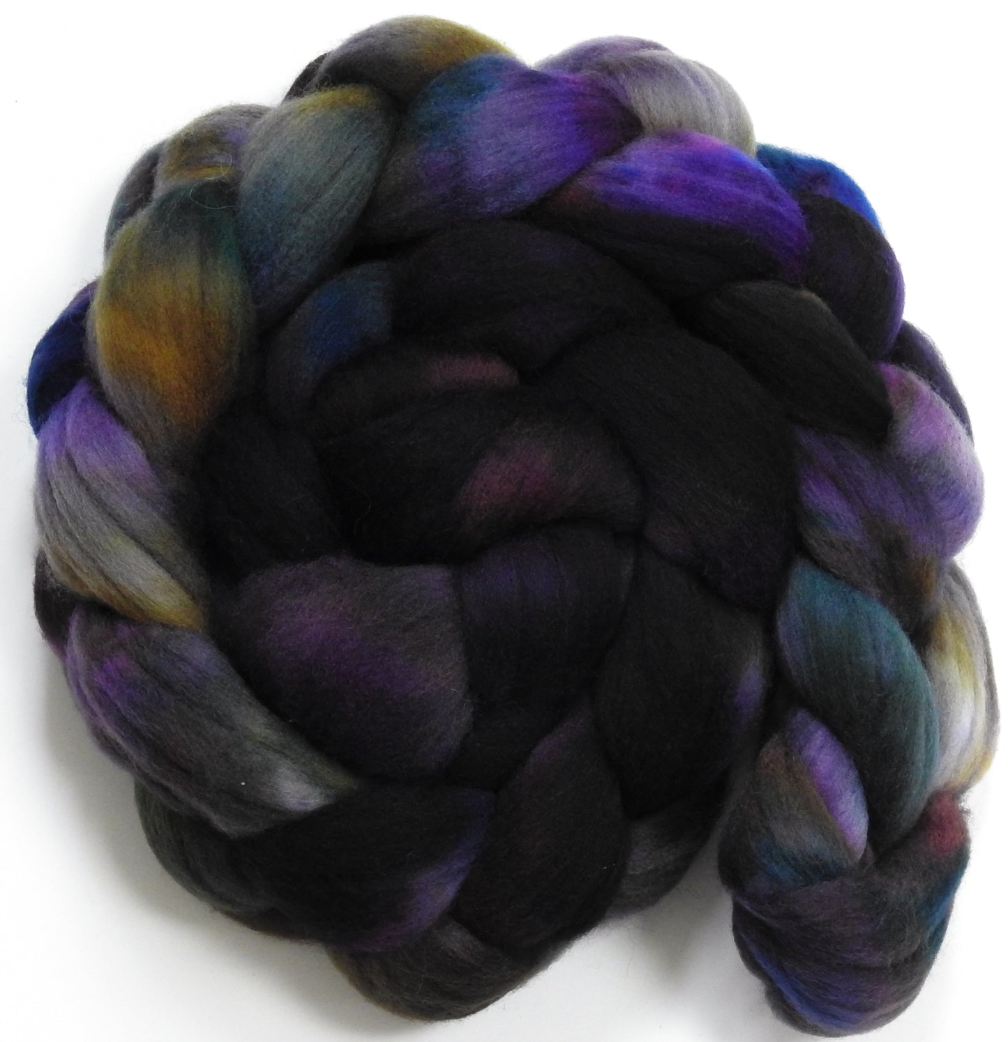 Wednesday (6.1 oz) Batt in a Braid #60- Southdown/ Bfl/ Bio-nylon (50/25/25)