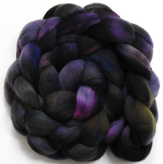 Wednesday (6.1 oz) Batt in a Braid #60- Southdown/ Bfl/ Bio-nylon (50/25/25)