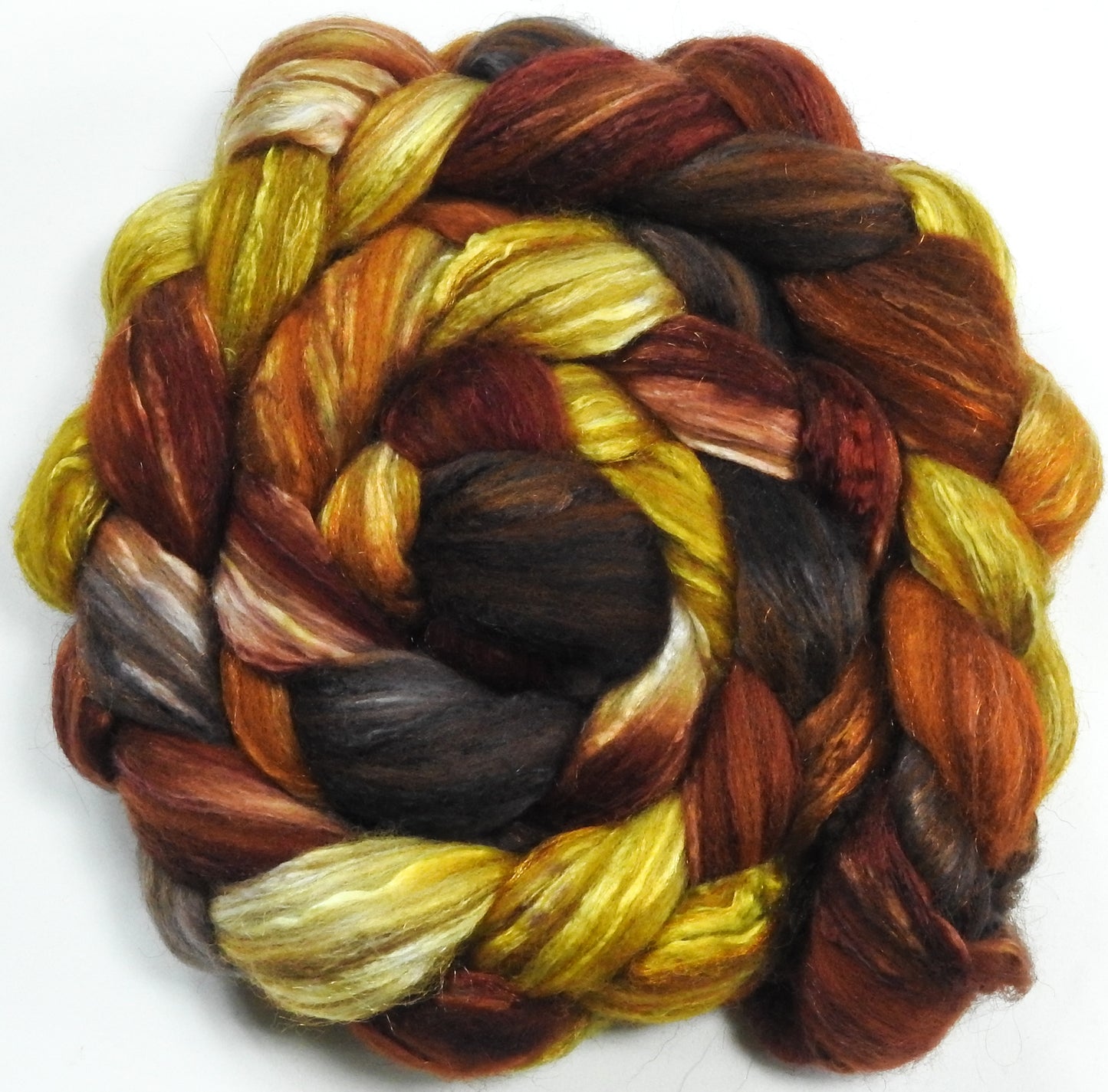 Beechnut - Batt in a Braid #7 - Polwarth/ Manx / Mulberry silk/ Firestar (30/30/30/10)