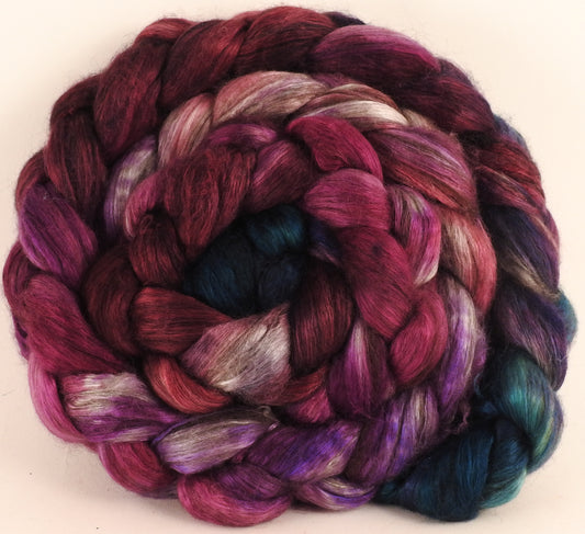 Hand dyed yak/ mulberry silk top - Framboise (4.5 oz.) - YAK /silk ( 50/50) - Inglenook Fibers