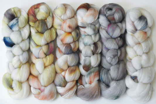 Freshwater Pearls -( 8.4 oz)  Gradient Braid Set - Organic Polwarth/ Mulberry silk (80/20)