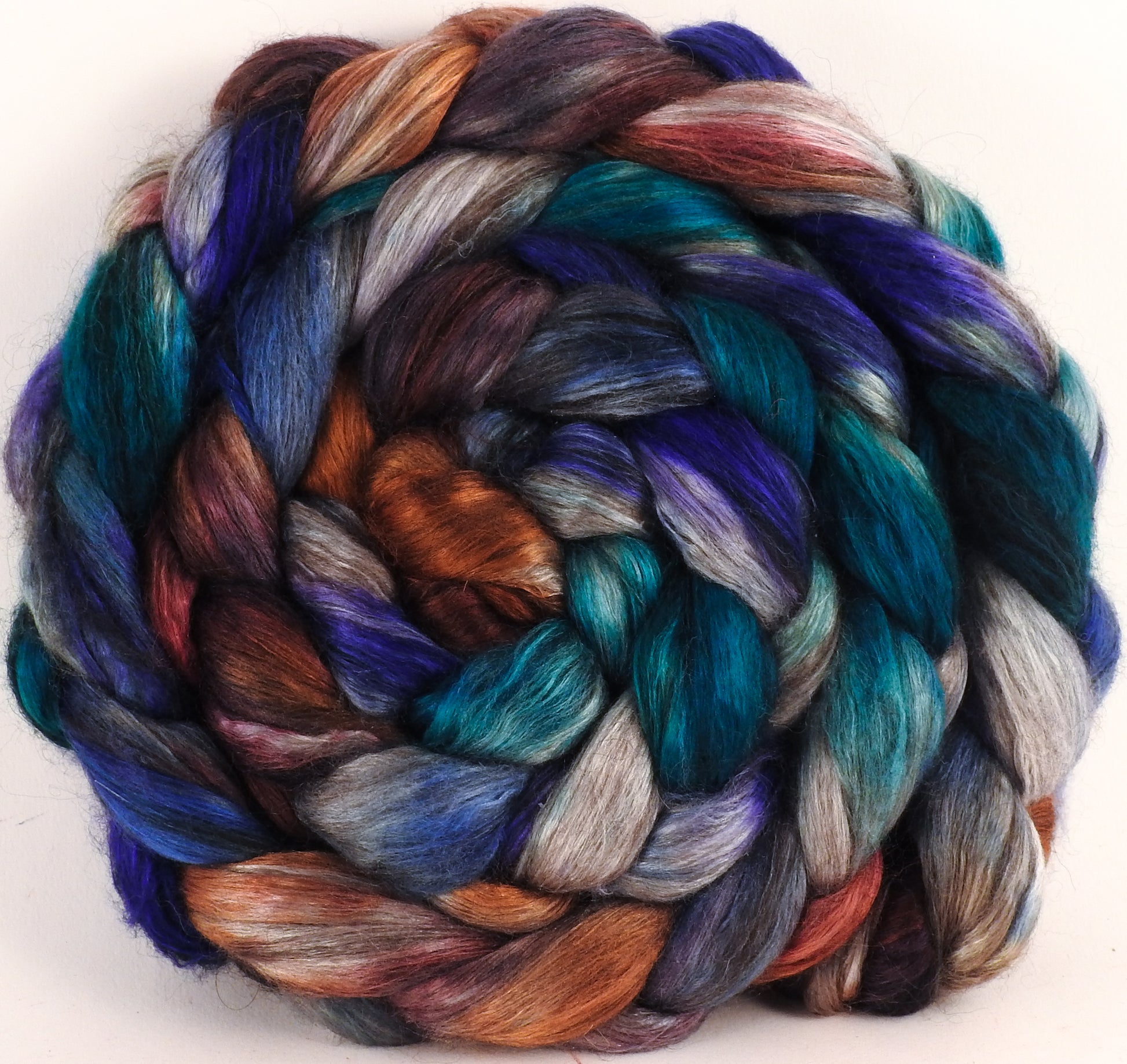 Hand dyed yak/ mulberry silk top - Argyle Socks (4.1 oz.) - YAK /silk ( 50/50) - Inglenook Fibers