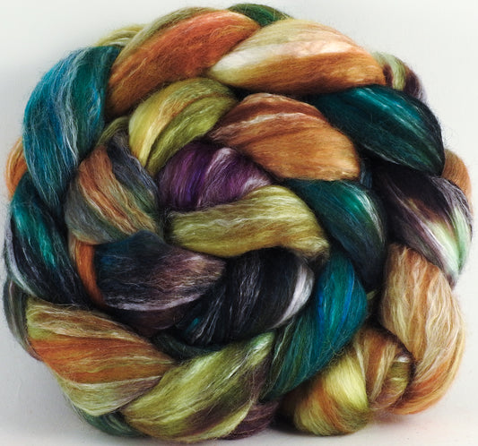 Batt in a Braid #45 - Macaw (5 oz.) - Corriedale/Mulberry Silk/Rose Fiber (60/20/20) - Inglenook Fibers