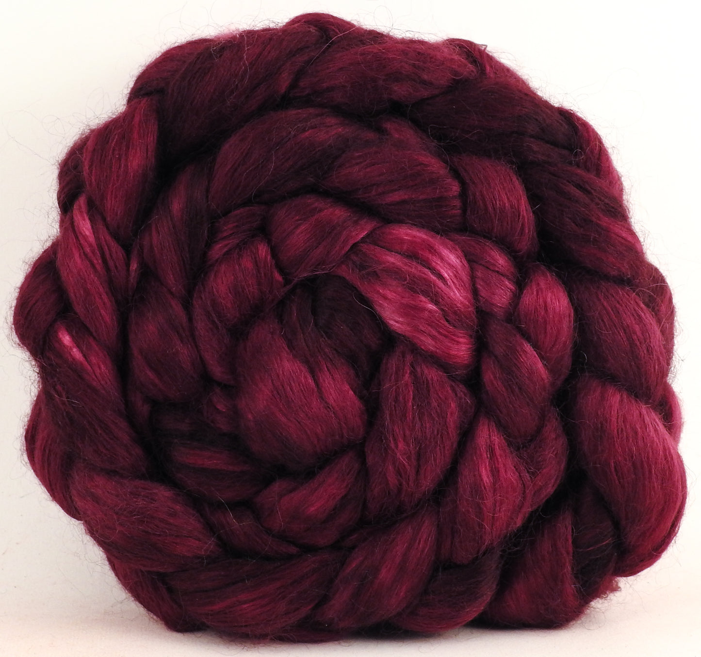 Black Cherry - Wensleydale/ Mulberry silk roving (65/35) - (5.3 oz.)