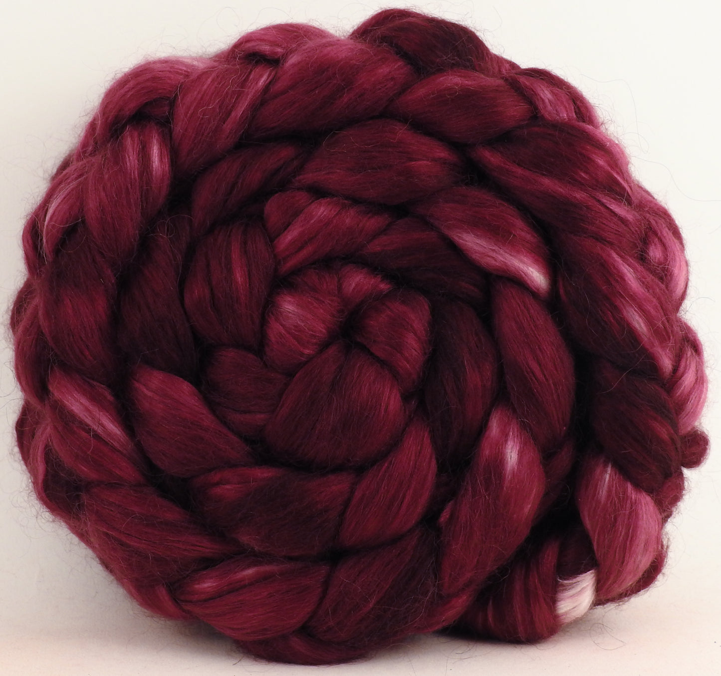 Black Cherry - Wensleydale/ Mulberry silk roving (65/35) - (5.3 oz.)