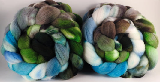 Hand dyed top for spinning - Iseran - Organic polwarth - Inglenook Fibers