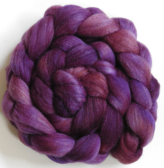 Jelly-Lover-(5.6 oz)  Batt in a Braid #58-Superfine Merino/ Tussah silk/ Gold Stellina(65/25/10)
