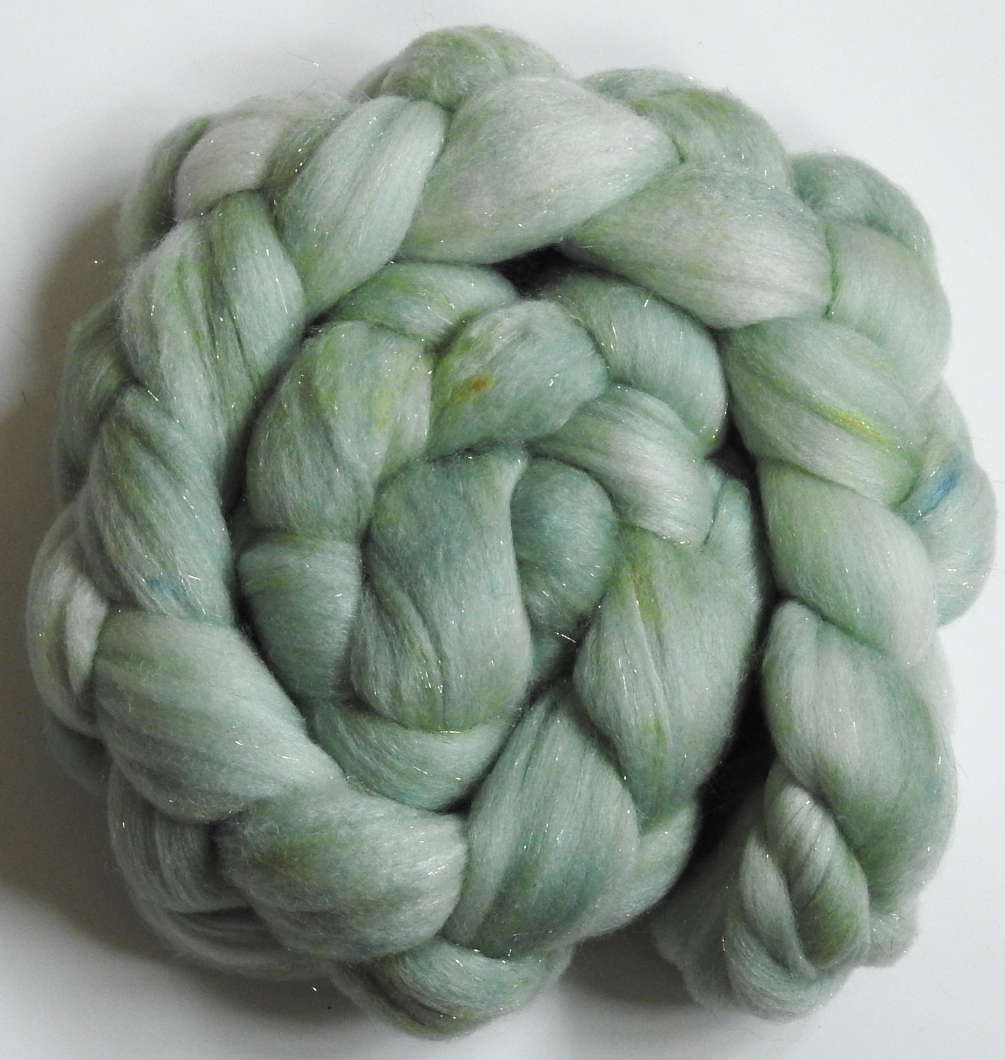 Aloe - Batt in a Braid #58-Superfine Merino/ Tussah silk/ Gold Stellina(65/25/10)