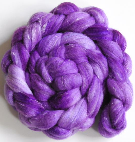 Crocus (5.7 oz)- Batt in a Braid #49- Polwarth/Silk/ Tweed (50/25/25)