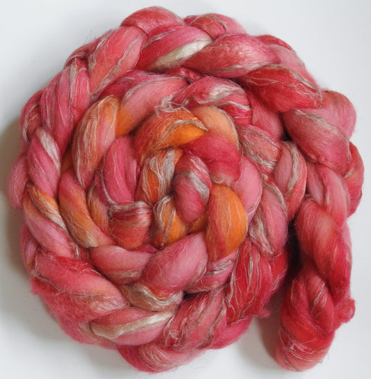 Sugar Coral-(5.6 oz) Merino/ Tussah Silk/ Natural Flax (50/25/25)