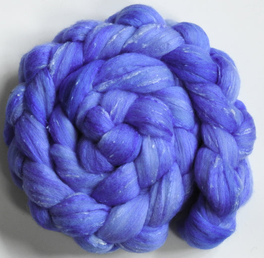 Starflower (5.7 oz)- Batt in a Braid #49- Polwarth/Silk/ Tweed (50/25/25)