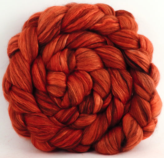 Ghost Pepper - Batt in a Braid #9 - Superfine Merino/ Mulberry Silk / Black Alpaca (50/40/10)