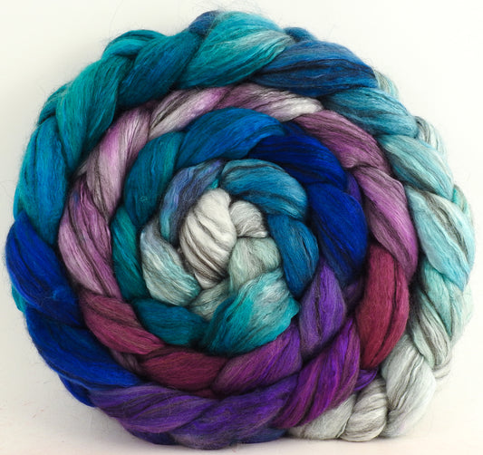 Dawn Treader (5.4 oz) - Batt in a Braid #9 - Superfine Merino/ Mulberry Silk / Black Alpaca (50/40/10)