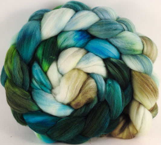 Batt in a Braid #35  - Aventurine - Sw Merino (18.5 mic) /Merino (18.5 mic) / Tussah Silk (40/40/20) - Inglenook Fibers