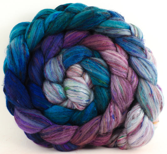 Dawn Treader (5.1 oz) - Batt in a Braid #39 -Falkland Merino/ Mulberry Silk / Sari Silk (50/25/25)