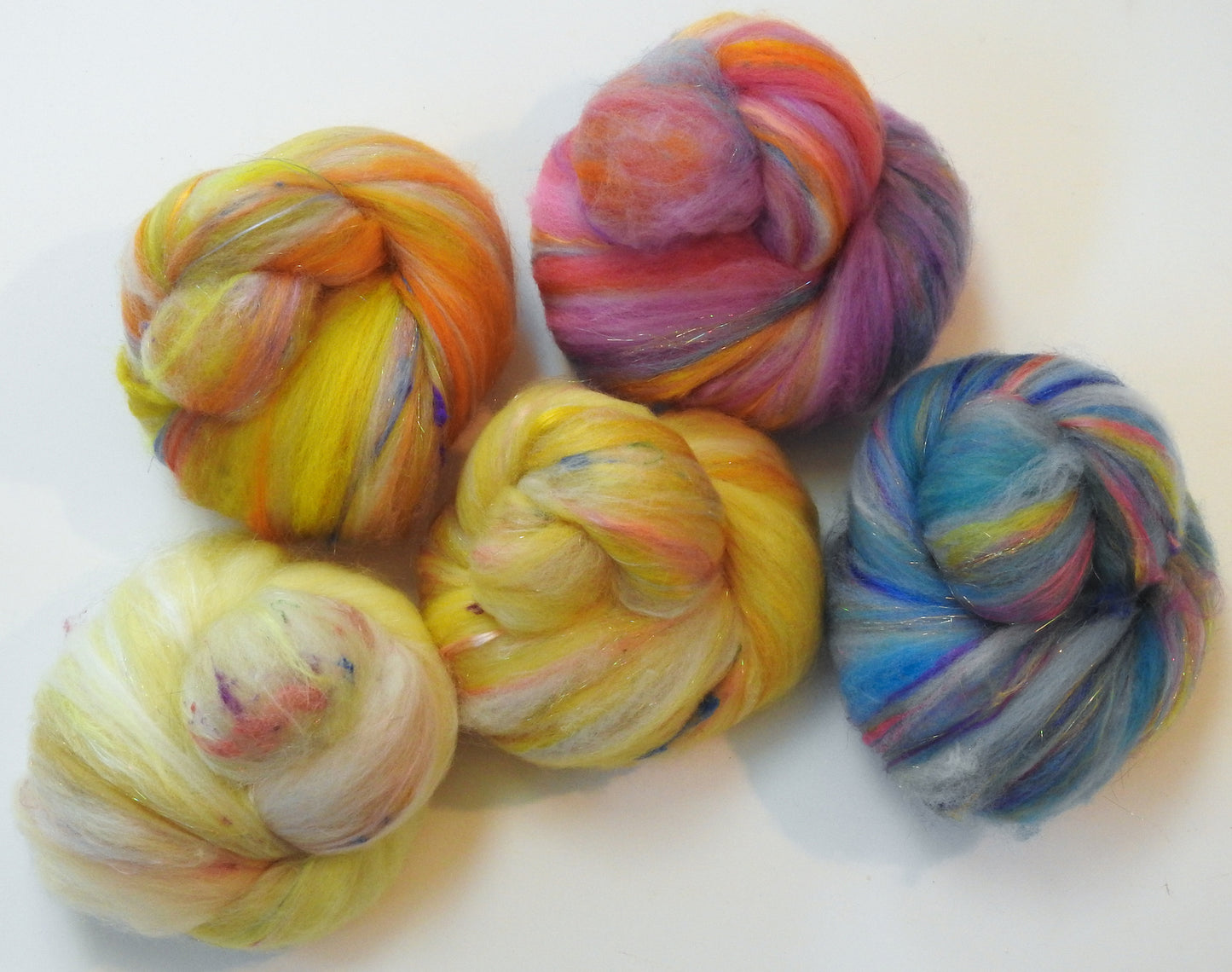 Yellow Room-  Sparkle Sticklebatts (4.3 oz) -Merino fleece,  merino & Polwarth top, silk, bamboo, angelina