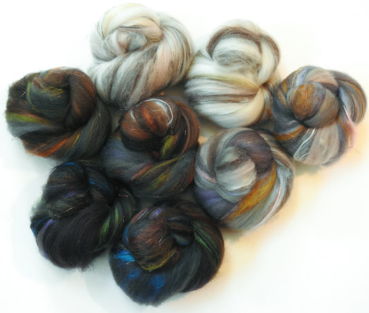 Sloth- Sparkle Sticklebatts -Merino Fleece, Merino& Polwarth top, silk, bamboo, silk noil, angelina