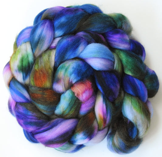Flight of Fancy (5.4 oz)Fusion Series- Batt in a Braid #56- Superfine Merino/Tussah Silk/ Cashmere (60/25/15)