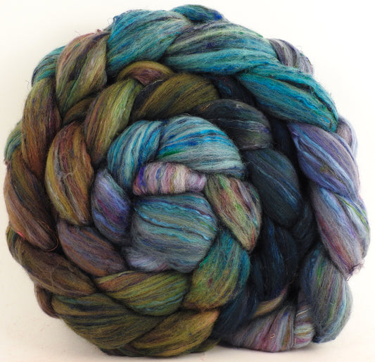 Merpeople (5.1 oz) - Batt in a Braid #39 -Falkland Merino/ Mulberry Silk / Sari Silk (50/25/25)