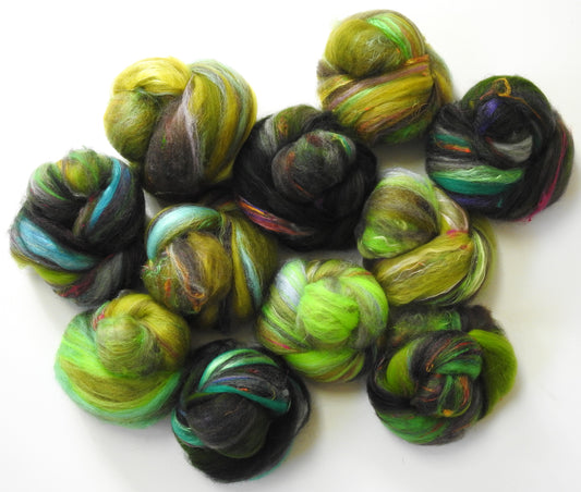 Hills of Ireland-NON-Sparkle Sticklebatts (4.2 oz) -Merino fleece; CAMEL,  merino top, silk
