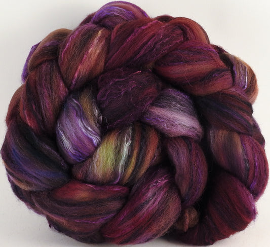 Batt in a Braid #30- Purple Prize (5.3 oz.) - Charollais/ Rambouillet / Black tussah /Mulberry silk (40/40/10/10) - Inglenook Fibers