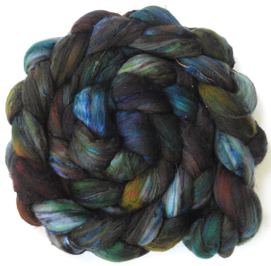 Entish (5.8 oz) - Fusion Series - Batt in a Braid #39  - Falkland Merino/ Mulberry Silk / Sari Silk (50/25/25)