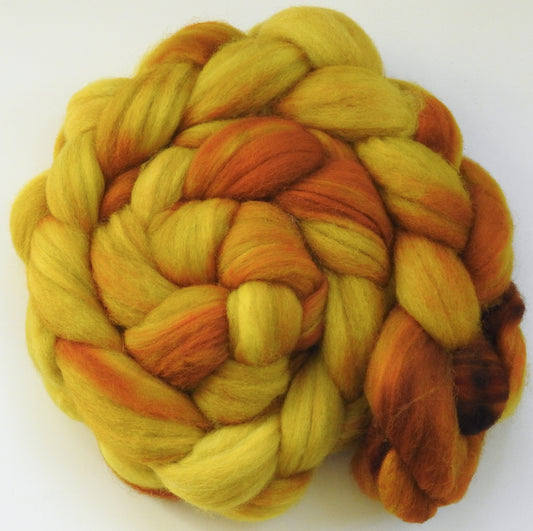 Sunflower (5.3 oz) Batt in a Braid #60- Southdown/ Bfl/ Bio-nylon (50/25/25)