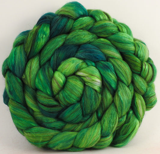 Iguana (5.2 oz) - Batt in a Braid #9 - Superfine Merino/ Mulberry Silk / Black Alpaca (50/40/10)
