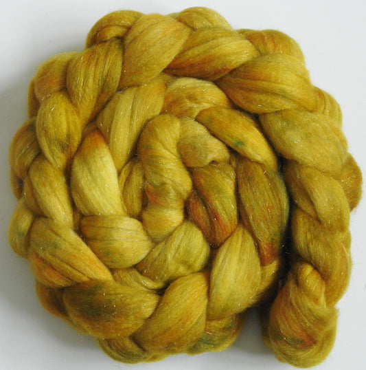 Sunflower(5.6 oz)  Batt in a Braid #58-Superfine Merino/ Tussah silk/ Gold Stellina(65/25/10)