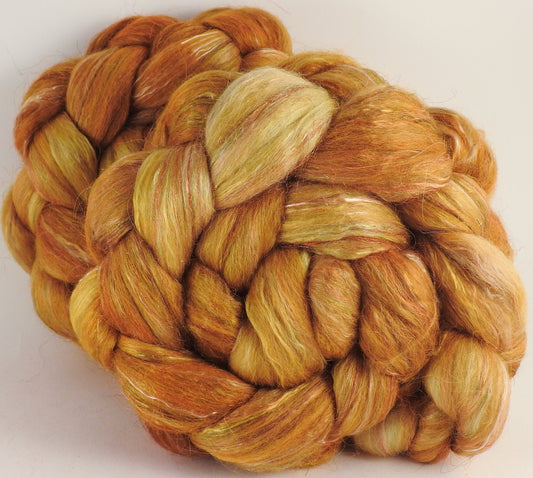 Batt in a Braid #31- Honeycomb - Polwarth/ Mulberry Silk / Baby Alpaca / Rainbow Firestar/ Tencel( 40/25/15/10/10) - Inglenook Fibers