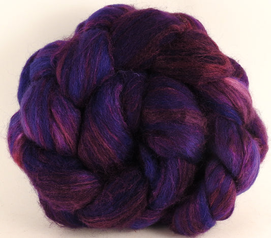 Batt in a Braid #44- Damson Plum (5.2 oz) - Southdown/Tussah Silk/Kid Mohair (65/25/10) - Inglenook Fibers