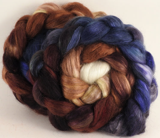 Hand-dyed wensleydale/ mulberry silk roving (65/35) - Kestrel - (5.2 oz.) - Inglenook Fibers