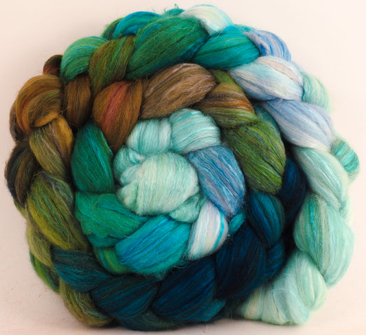 Merpeople (5.2 oz) - Batt in a Braid #5 - Merino/ Camel/ silk/ faux cashmere/ firestar (25/25/25/12/12)
