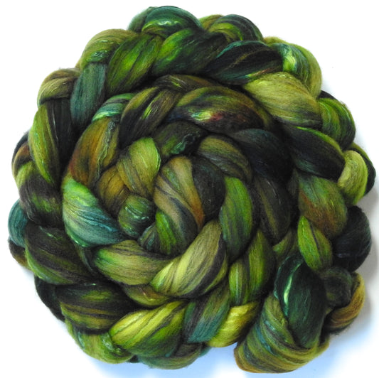 Fen (unrepeatable) (5.8 oz.)- Batt in a Braid #30- Charollais/ Rambouillet / Black tussah /Mulberry silk (40/40/10/10)