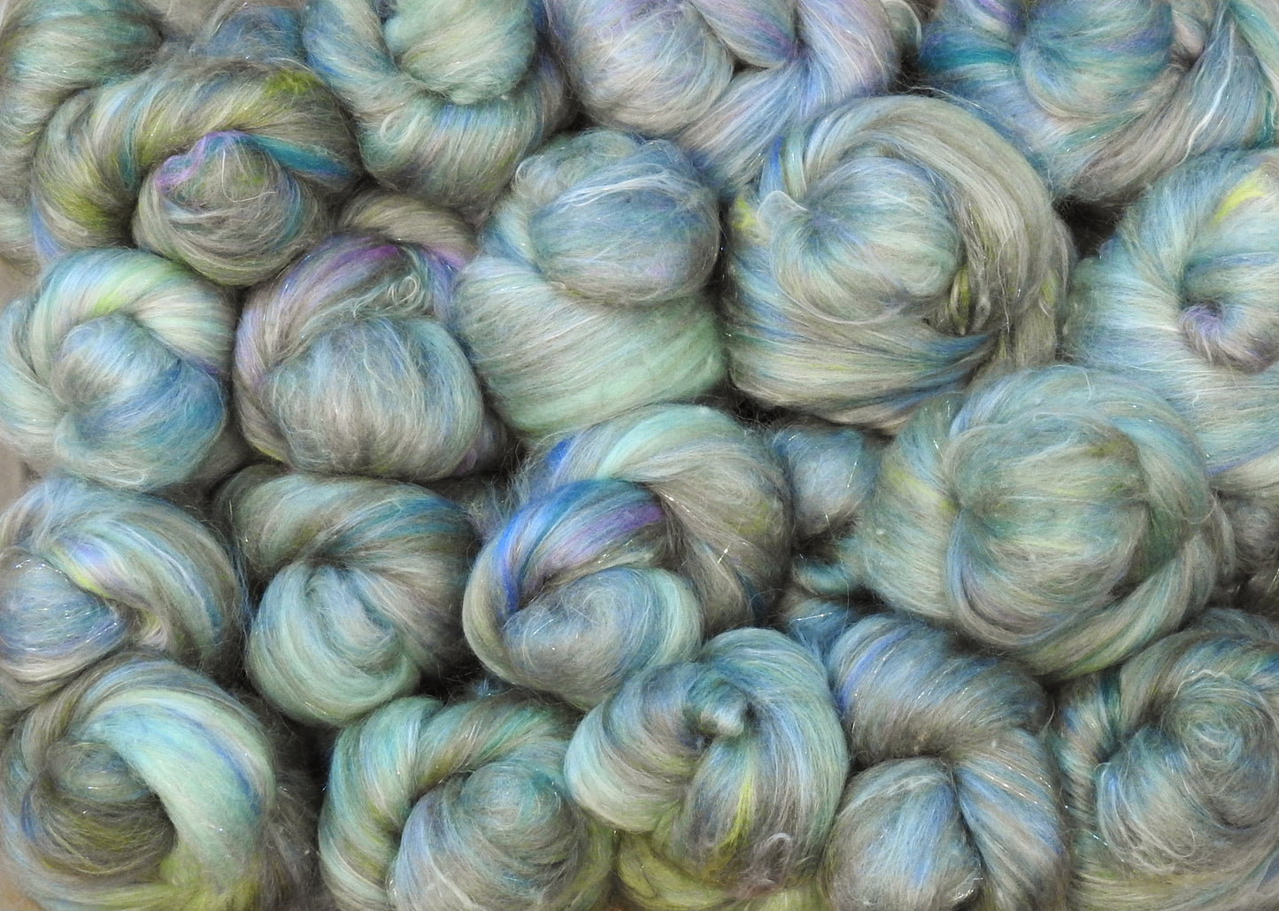 Terrarium (4.5 oz) - Sparkle Sticklebatts - 40% Wensleydale ; SILK, merino, polwarth, angelina