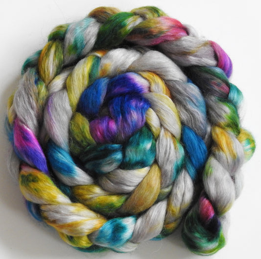 Sidewalk Chalk - Batt in a Braid #52- Wensleydale/ Mulberry silk/ Polwarth (60/25/15)