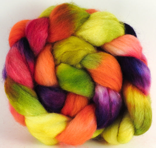 Batt in a Braid #43 - Gerbera Daisy (5.3 oz.) - Dorset/Cheviot/Kid Mohair (60/20/20) - Inglenook Fibers