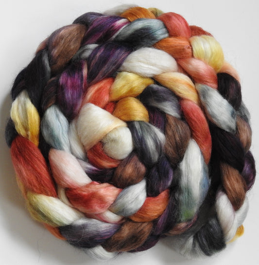 Scholarly (5.5 oz) - Batt in a Braid #52- Wensleydale/ Mulberry silk/ Polwarth (60/25/15)