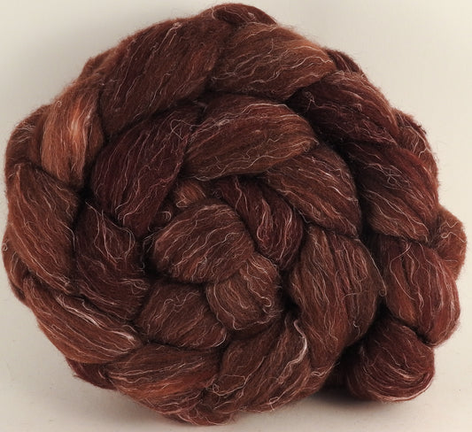 Batt in a Braid #29 - Petrified Wood (5.3 oz.) - Rambouillet / Tussah / Flax (40/40/20) - Inglenook Fibers