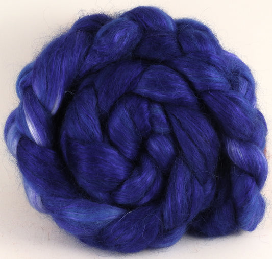 Hand-dyed wensleydale/ mulberry silk roving (65/35) - Cornflower - (5.6 oz.) - Inglenook Fibers