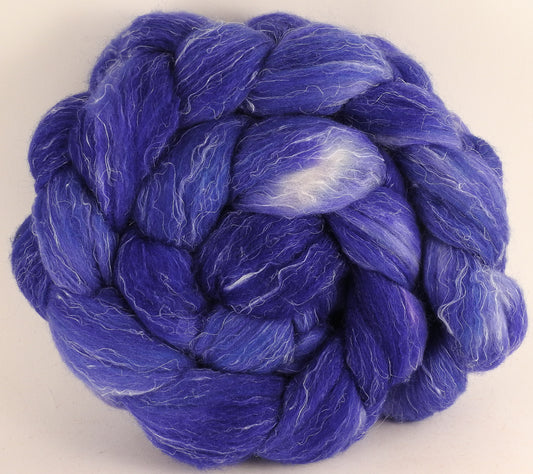 Batt in a Braid #29 - Cornflower (5.4 oz.) - Rambouillet / Tussah / Flax (40/40/20) - Inglenook Fibers