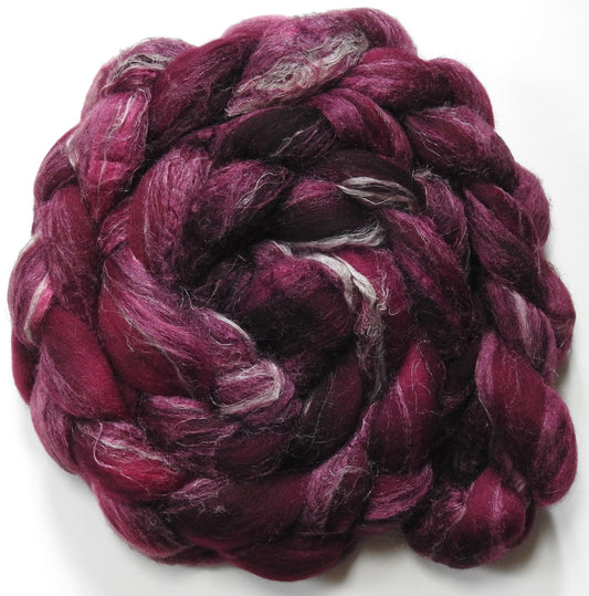 Black Cherry (5.5 oz) Merino/ Tussah Silk/ Natural Flax (50/25/25)