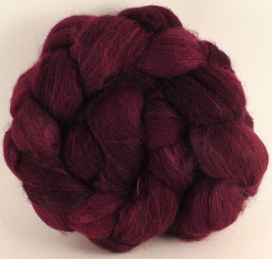 Batt in a Braid #44- Black Cherry (5.3 oz) - Southdown/Tussah Silk/Kid Mohair (65/25/10) - Inglenook Fibers