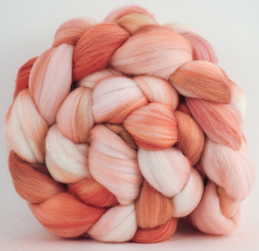 White Peach (5.5 oz.) - Batt in a Braid #35 - Sw Merino (18.5 mic) /Merino (18.5 mic) / Tussah Silk (40/40/20)