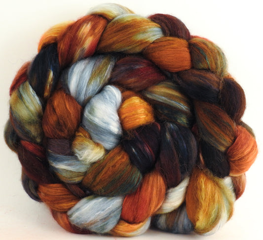 Nuts & Berries (5.6 oz )- Batt in a Braid #5- Merino/ Camel/ silk/ faux cashmere/ firestar (25/25/25/12/12)