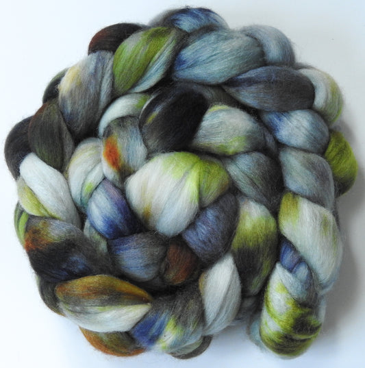 Lichenology (5.5 oz) Batt in a Braid #56- Superfine Merino/Tussah Silk/ Cashmere (60/25/15)